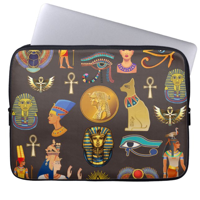 Ancient Egyptian Hieroglyphic Pattern Symbol       Laptop Sleeve (Front)