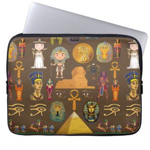 Ancient Egyptian Hieroglyphic -Pattern Symbol Laptop Sleeve