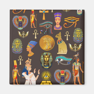 Ancient Egyptian Hieroglyphic Pattern Symbol Magnet