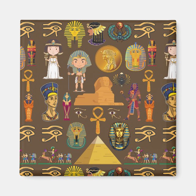 Ancient Egyptian Hieroglyphic -Pattern Symbol  Magnet (Front)