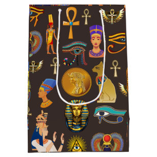 Ancient Egyptian Hieroglyphic Pattern Symbol    Medium Gift Bag
