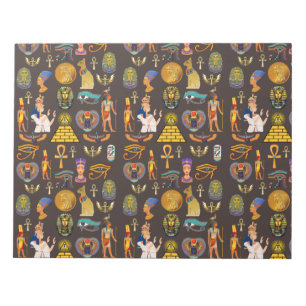 Ancient Egyptian Hieroglyphic Pattern Symbol       Notepad