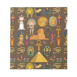 Ancient Egyptian Hieroglyphic -Pattern Symbol Notepad