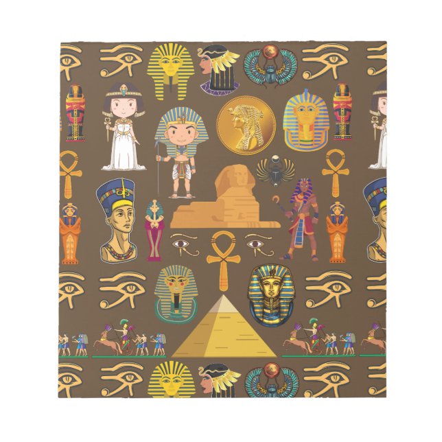 Ancient Egyptian Hieroglyphic -Pattern Symbol  Notepad (Front)