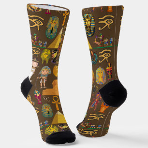 Ancient Egyptian Hieroglyphic -Pattern Symbol Socks