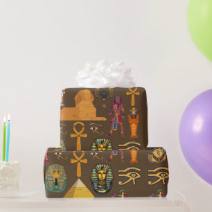 Ancient Egyptian Hieroglyphic -Pattern Symbol  Wrapping Paper