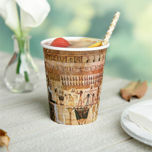 Ancient Egyptian Hieroglyphic Symbol Pattern Paper Cups