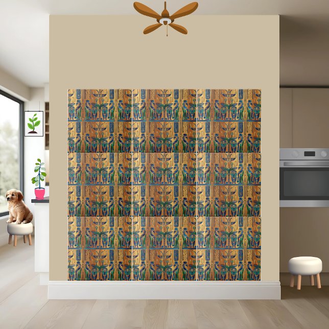 Ancient Egyptian Hieroglyphs and Deities Tile (Creator Uploaded)