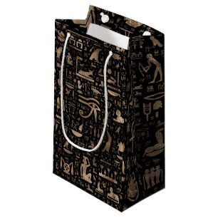 Ancient Egyptian hieroglyphs - Black and gold Small Gift Bag