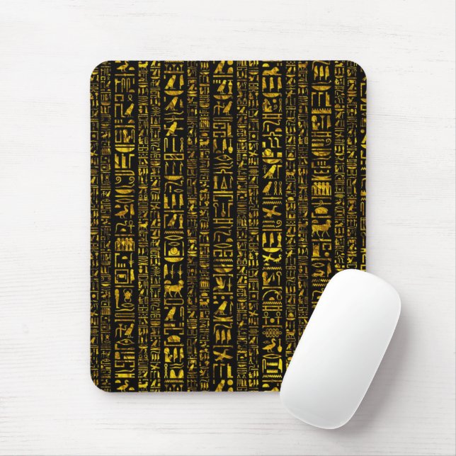 Ancient Egyptian hieroglyphs gold and black colour Mouse Pad (With Mouse)