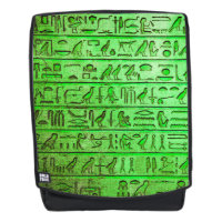 Ancient Egyptian Hieroglyphs Green Backpack