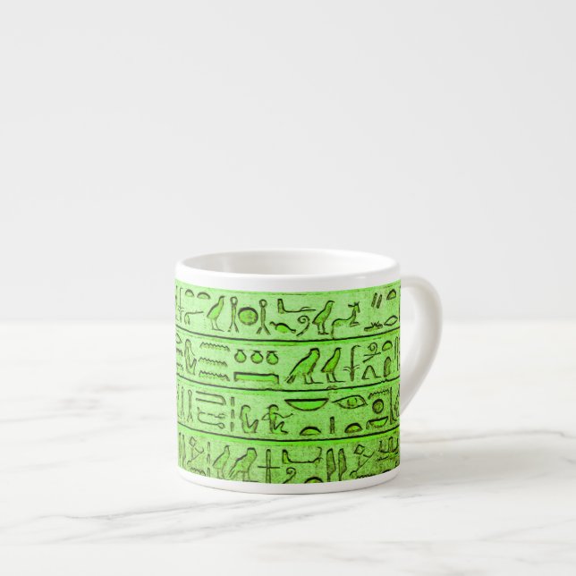 Ancient Egyptian Hieroglyphs Green Speciality Mug (Front Right)