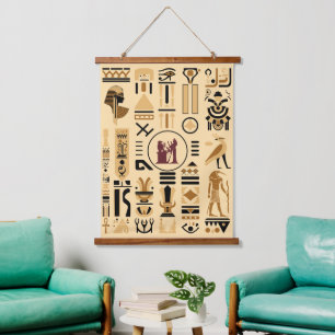 Ancient Egyptian Hieroglyphs  Hanging Tapestry