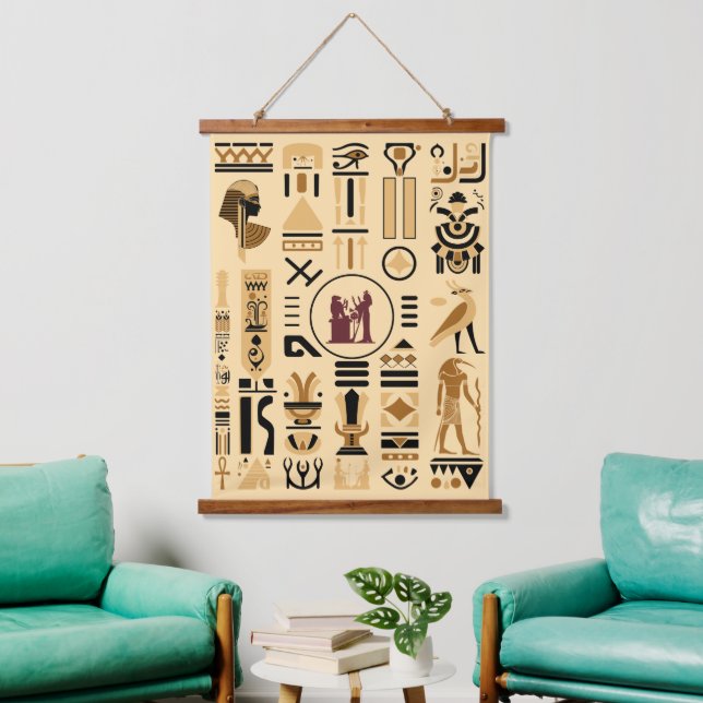 Ancient Egyptian Hieroglyphs  Hanging Tapestry (Living Room)