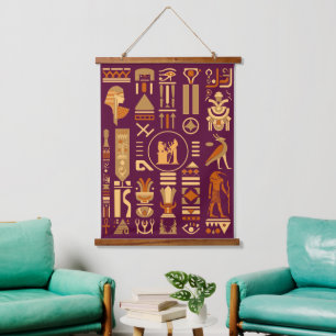 Ancient Egyptian Hieroglyphs  Hanging Tapestry