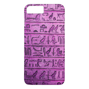 Ancient Egyptian Hieroglyphs Purple iPhone 7 Plus Case-Mate iPhone Case
