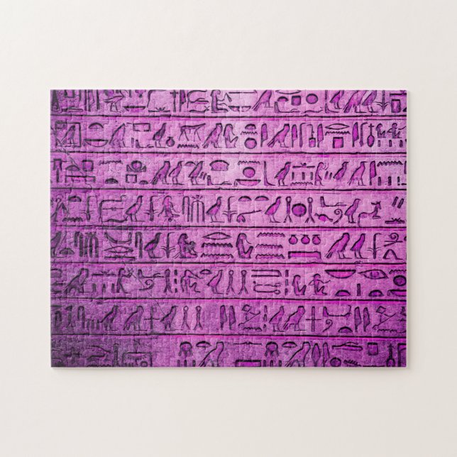 Ancient Egyptian Hieroglyphs Purple Jigsaw Puzzle (Horizontal)