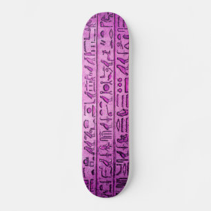 Ancient Egyptian Hieroglyphs Purple Skateboard