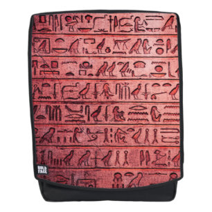Ancient Egyptian Hieroglyphs Red Backpack