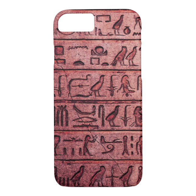 Ancient Egyptian Hieroglyphs Red iPhone 7 Case (Back)