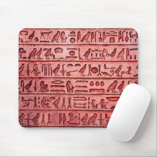 Ancient Egyptian Hieroglyphs Red Mouse Pad