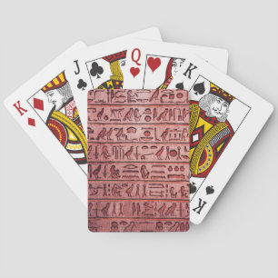 Ancient Egyptian Hieroglyphs Red Playing Cards
