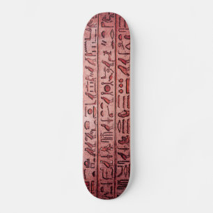 Ancient Egyptian Hieroglyphs Red Skateboard