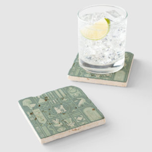 Ancient Egyptian Hieroglyphs Stone Coaster