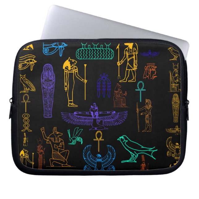 Ancient Egyptian Hieroglyphs & Symbols Laptop Sleeve (Front)