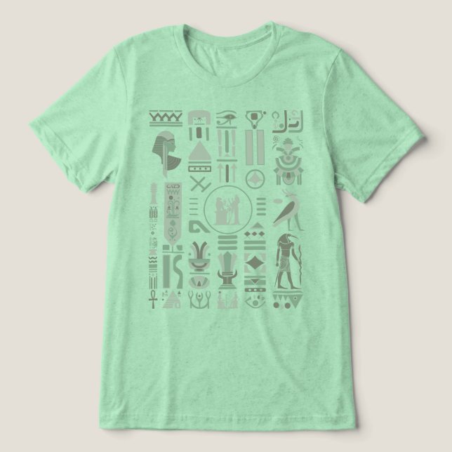 Ancient Egyptian Hieroglyphs Tri-Blend Shirt (Design Front)