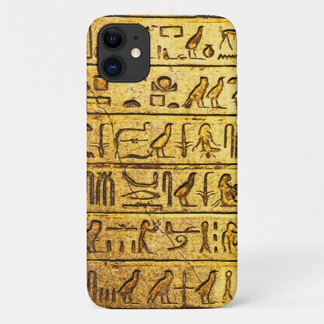 Ancient Egyptian Hieroglyphs Yellow iPhone 11 Case (Back)
