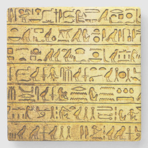 Ancient Egyptian Hieroglyphs Yellow Stone Coaster