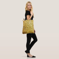 Ancient Egyptian Hieroglyphs Yellow Tote Bag