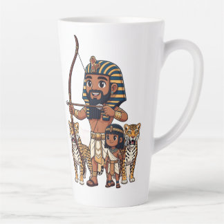 Ancient Egyptian Hunt with Leopards Latte Mug
