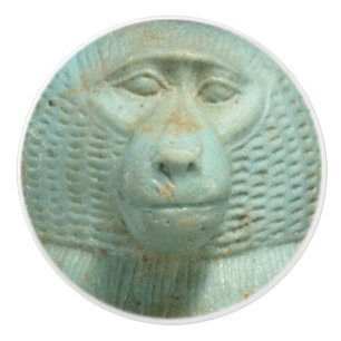 Ancient Egyptian Jade Baboon Snout Museum Statue Ceramic Knob