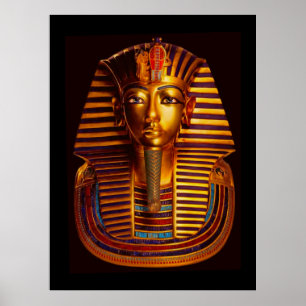 Ancient Egyptian King Tutankhamun Gold Burial Mask Poster