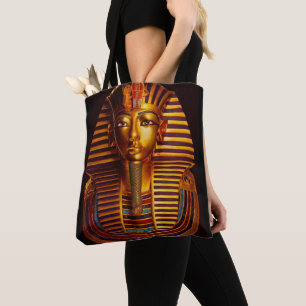 Ancient Egyptian King Tutankhamun Gold Burial Mask Tote Bag