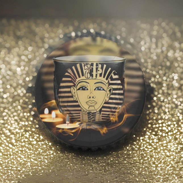 Ancient Egyptian King With Glowing Candle Lights Paper Plate (Ancient Pharaoh Paper Plate designed with candles)