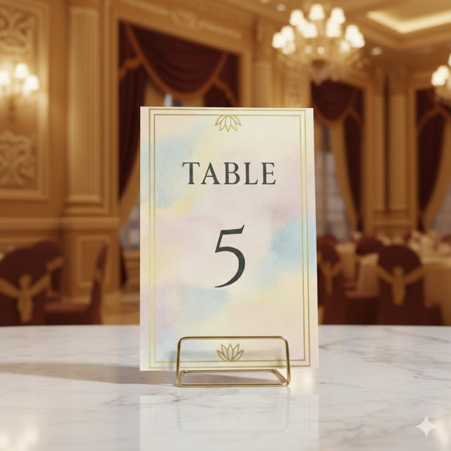 Ancient Egyptian Lotus Table Number (Perfect for centerpieces—numbers 1–30 available.)