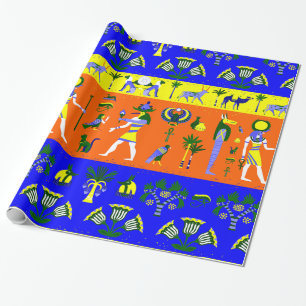 ancient egyptian mummy tomb art wrapping paper