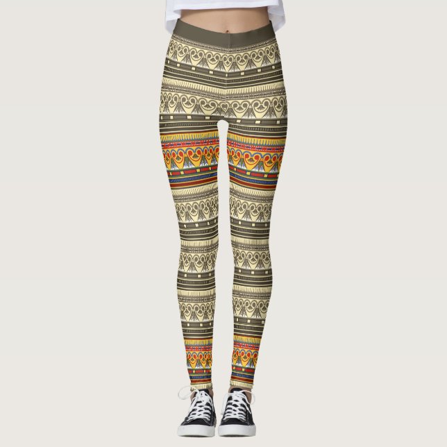 Ancient Egyptian Pattern Leggings (Front)