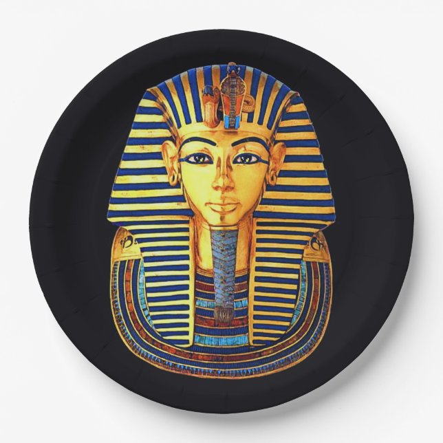 Ancient Egyptian Pharaoh King Tutankhamun Paper Plate (Front)