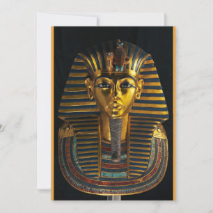 Ancient Egyptian pharaoh mask, King Tut golden art Invitation