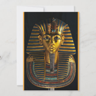 Ancient Egyptian pharaoh mask, King Tut golden art Invitation