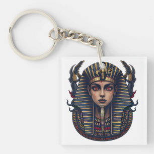 Ancient Egyptian Pharaoh Zombie Spooky Halloween Key Ring