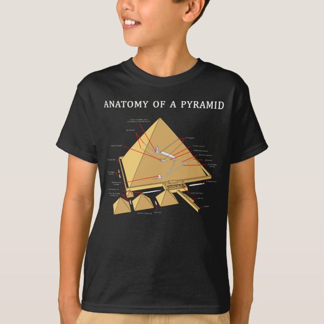 Ancient Egyptian Pyramid Anatomy Archaeology T-Shirt (Front)