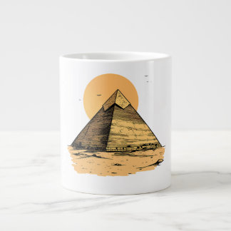 Ancient Egyptian Pyramid Sticker Large Coffee Mug