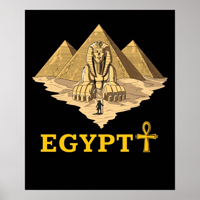Ancient Egyptian Pyramids Sphinx Sacred Geometry Poster (Front)