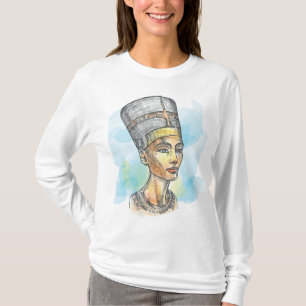 Ancient Egyptian Queen Nefertiti Bust Sketch T-Shirt