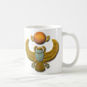 Ancient Egyptian Sacred Scarab - Gold Coffee Mug